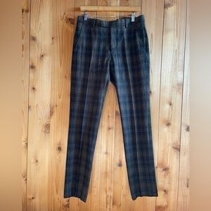 Marni Plaid Cropped Button Trousers Pants cotton Wool 46 US 10 (fits like a 6)